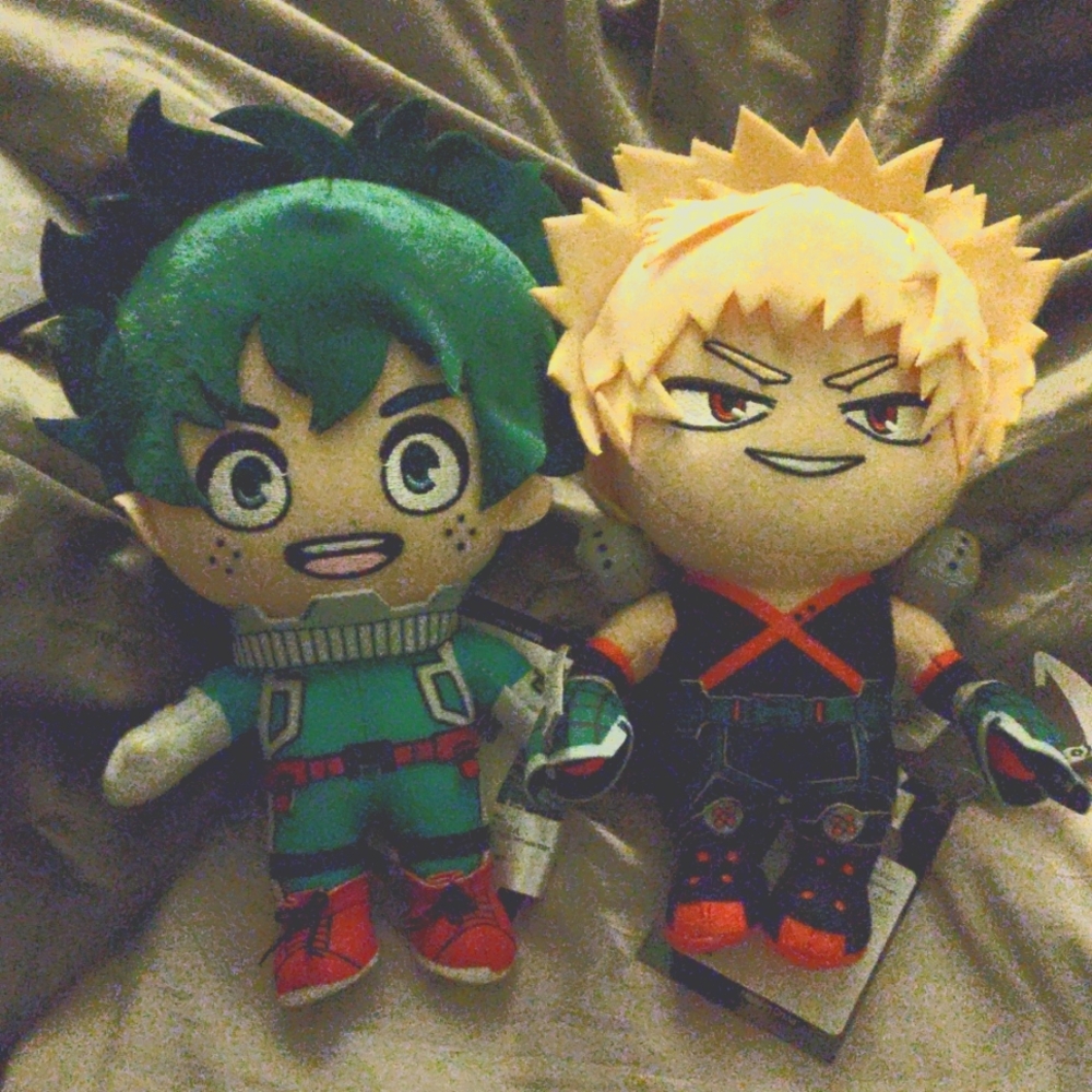 Bakugo and Deku plushies from my Hero Academia